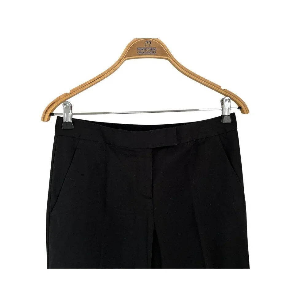 Theory Black Cropped Dress Pants With Side & Back Pockets Size 4